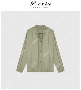 04-2潘依绣丁丁宠粉绵羊毛极简主义可拆卸小湖羊毛领长袖针织开衫Q43547