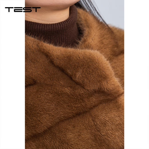 冬上新气质小香风条纹立领保暖仿皮草绒外套2254229 商品图2