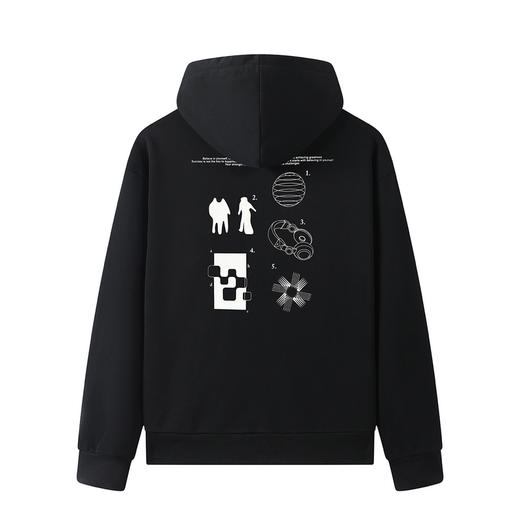 GXG男装春季简约百搭连帽卫衣男女同款宽松舒适拉链开衫外套K&C 商品图3