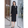 米思阳2025冬季 内里亲肤一体绒 小黑裙通勤优雅气质修身显瘦连衣裙女4957/5159 商品缩略图7