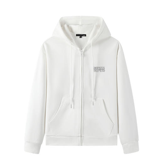 GXG男装春季字母绣花宽松运动开襟外套男女同款休闲连帽卫衣K&C 商品图4