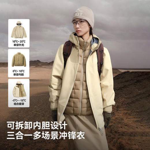 【山系】伯希和户外三合一冲锋衣95鹅绒内胆防风羽绒服男女同款 商品图3
