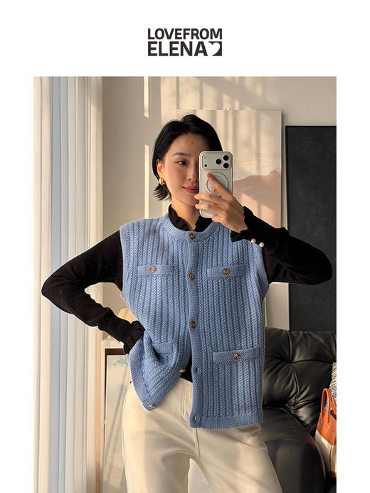 100%羊毛 气质花边领针织衫 商品图3