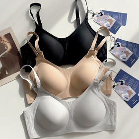 断码特价！官网1250+ 沃家3D植绒条软支撑收副乳防下垂文胸柔弹聚拢塑形无钢圈胸罩内衣