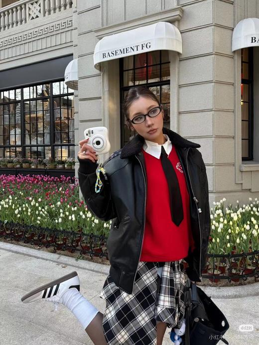 F011622仿皮翻领美式复古保暖运动翻领长袖皮衣夹克外套 商品图7