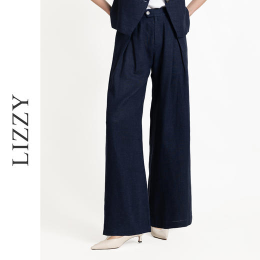 LIZZY早秋时尚气质休闲高腰气质百搭阔腿直筒裤8058 商品图1