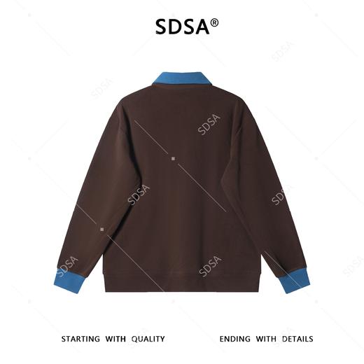 26T09SDSA秋冬新款痞帅男装时尚简约拼接撞色斜纽扣翻领长袖T恤百搭 商品图5
