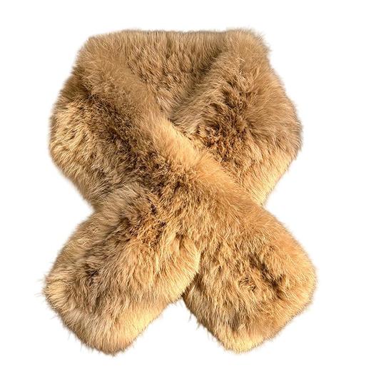 【兔毛编织围巾】韩版秋冬气质新款双面加厚保暖皮草毛毛围脖毛领子 商品图4