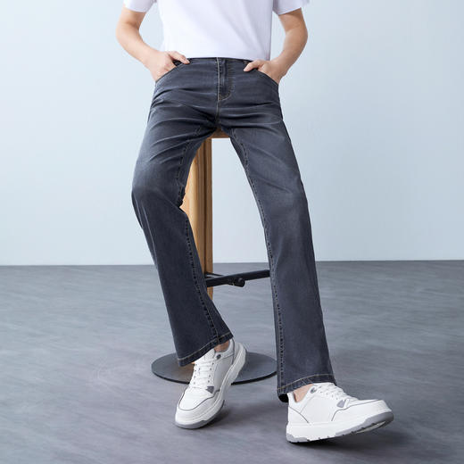 【含莱赛尔】柒牌男装2026春季直筒中弹耐磨亲肤商务休闲牛仔长裤130H70810 商品图1