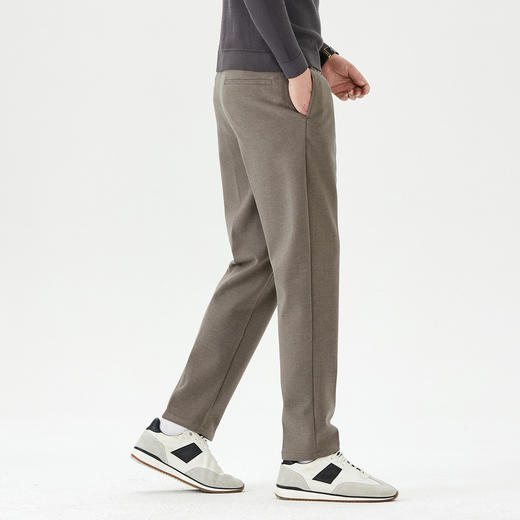 GXG男装秋季日常通勤弹力舒适简约纯色直筒商务男式休闲裤K&C 商品图1