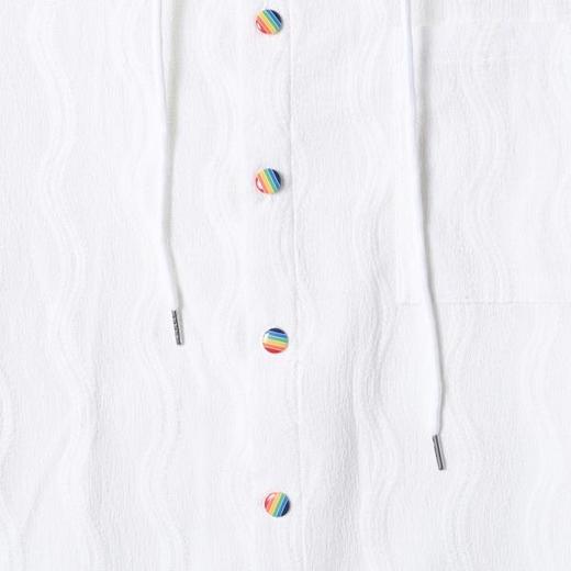 2130SDSA秋冬新款痞帅男装韩版简约波浪线设计纽扣连帽衬衫百搭休闲 商品图3