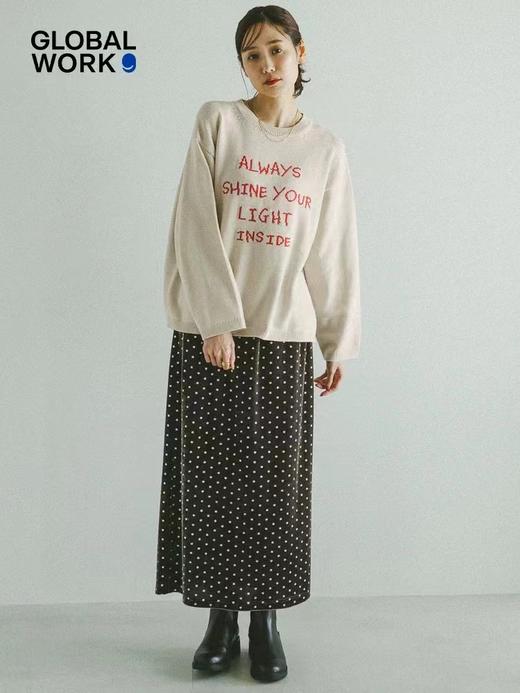 F011636针织衫2026春季新款ins风字母圆领宽松毛衣 商品图4