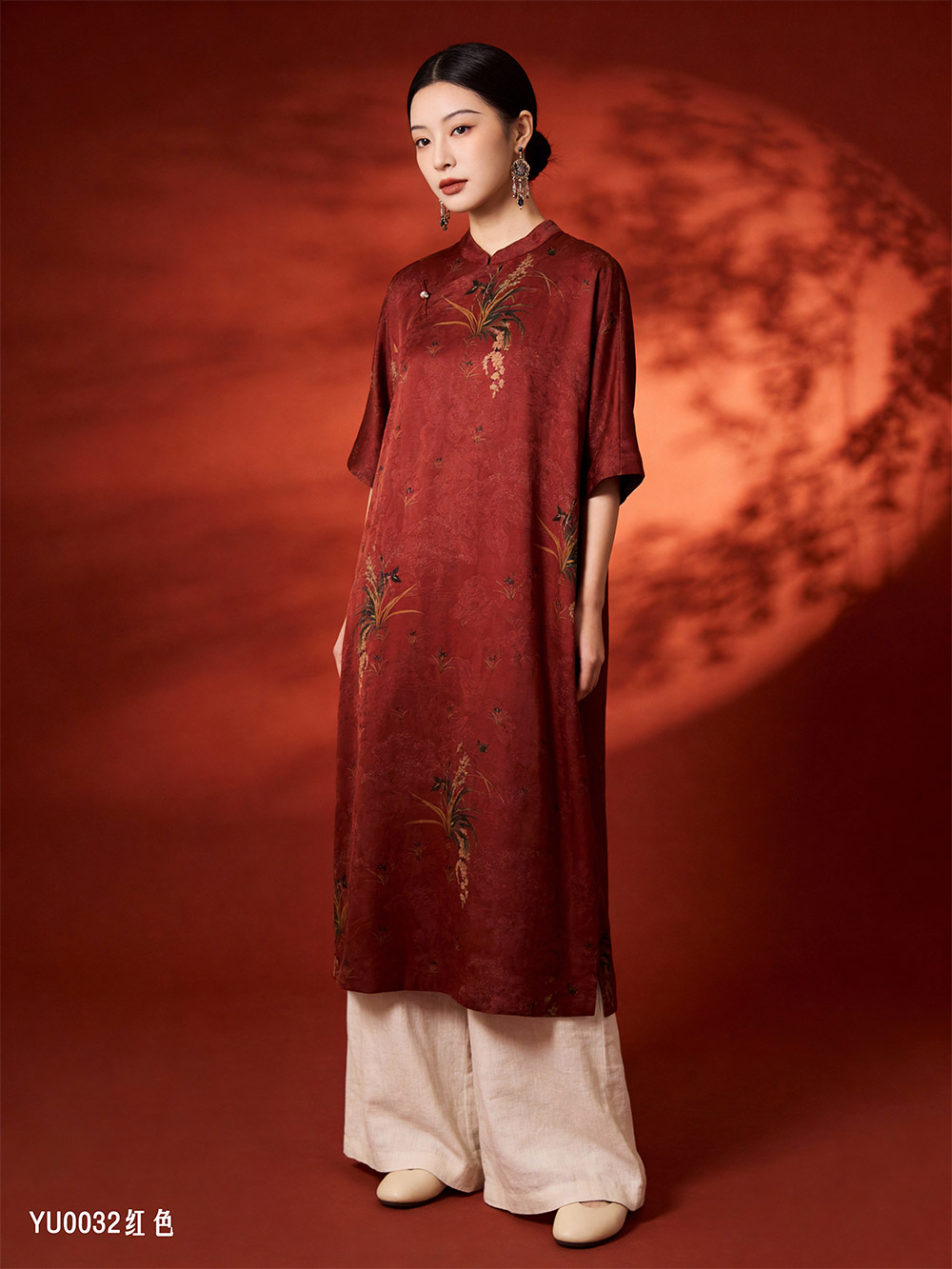 2020春夏中式国风复古文艺桑蚕丝香云纱连衣裙女捌YU0032捌