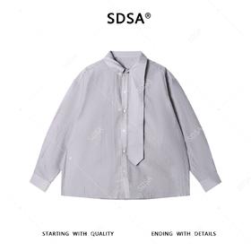 SDSA男士秋冬新款痞帅男装韩版纯色领带衬衫百搭宽松简约休闲衬衣