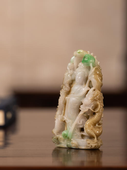 清	翡翠乘龙观音摆件 商品图1