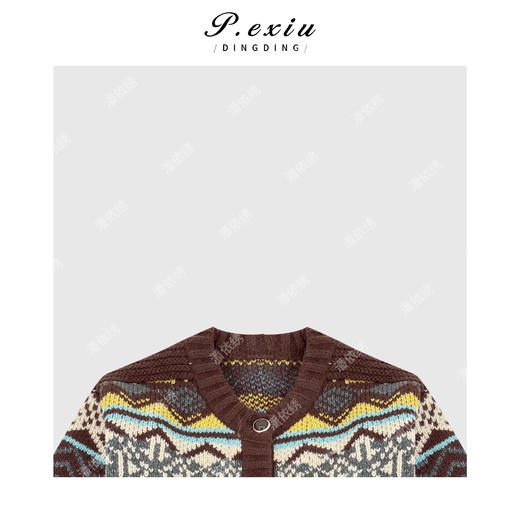 04-2潘依绣丁丁宠粉韩风复古图案慵懒随性毛织外套 Q3432 商品图2