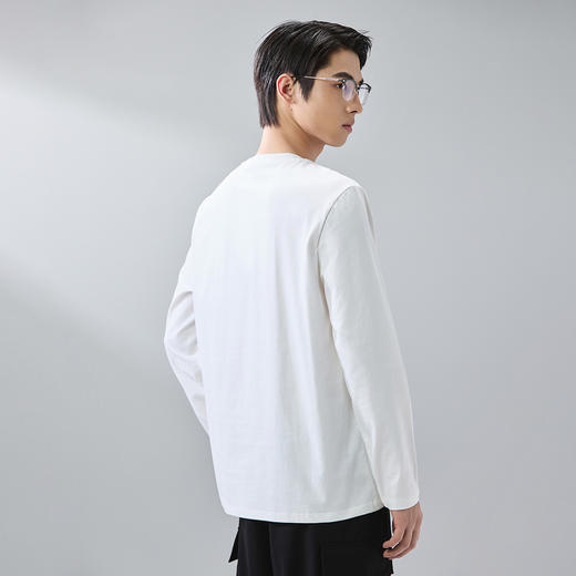 GXG男装【100%棉】春季潮流宇航员刺绣圆领休闲轻薄男式长袖t恤K&C 商品图1