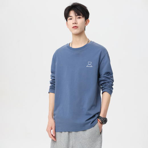 GXG男装【胸口小熊】春季简约时尚百搭情侣款圆领长袖T恤K&C 商品图7