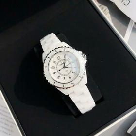 香奈儿 石英 陶瓷 手表 白色（SH）