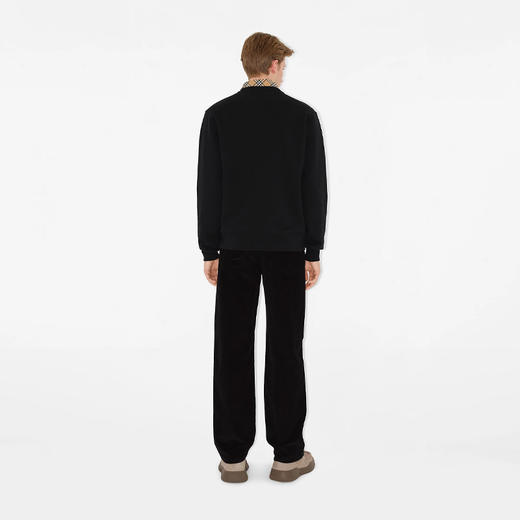 BURBERRY 巴宝莉 男士格纹马术骑士徽标标签棉质运动卫衣 黑色 8101889 A1189 商品图4