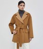 QG98080#羊绒翻领系带大衣 商品缩略图1