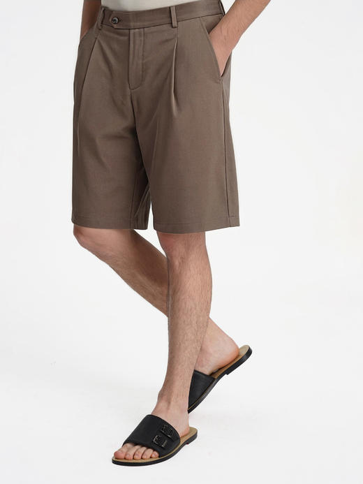 callisto海藻棕天丝棉混纺休闲短裤 商品图3