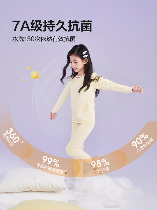 笛莎Deesha 女童内衣套装2025年冬季新款儿童抗菌天丝棉家居睡衣 商品图1