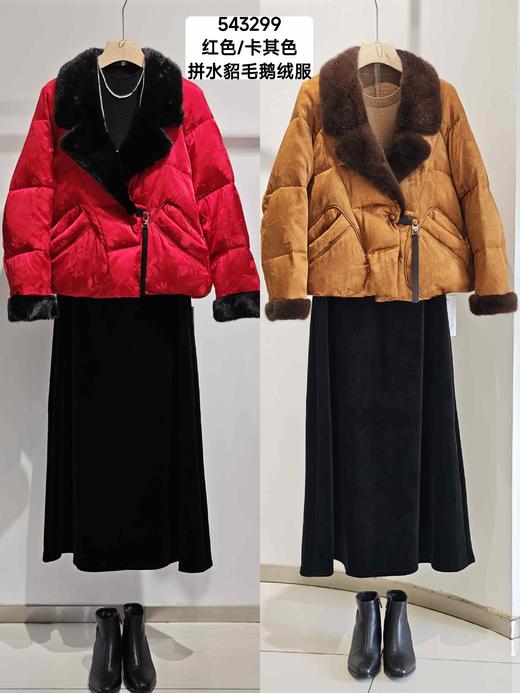 543299拼水貂毛鹅绒服 商品图0