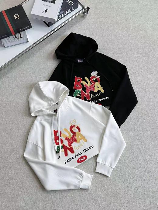 F011613男女情侣款连帽卫衣26春新年款时尚休闲宽松针织套头上衣 商品图1