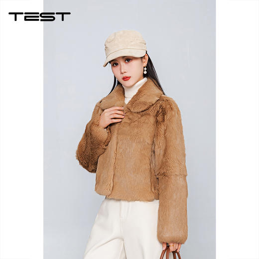 冬上新翻领保暖轻奢气质真兔毛皮草2254230 商品图0