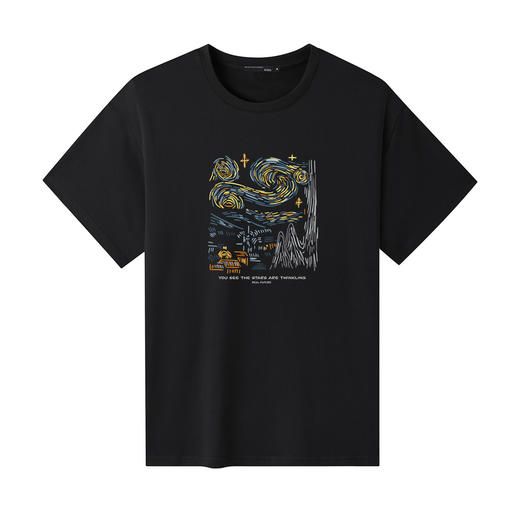 GXG男装【彩色星河】夏季舒适透气百搭休闲运动男式圆领短袖T恤K&C 商品图2