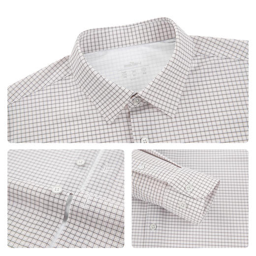 【无缝领/格子衬衫】柒牌男装商务长袖衬衫男士春季新款休闲上衣130A70730 商品图3