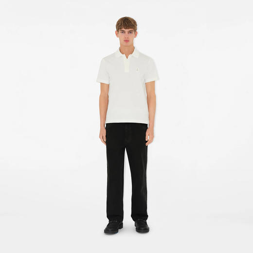 BURBERRY 巴宝莉 男士 B 盾刺绣徽标棉质短袖Polo衫 白色 8102207 B7078 商品图2