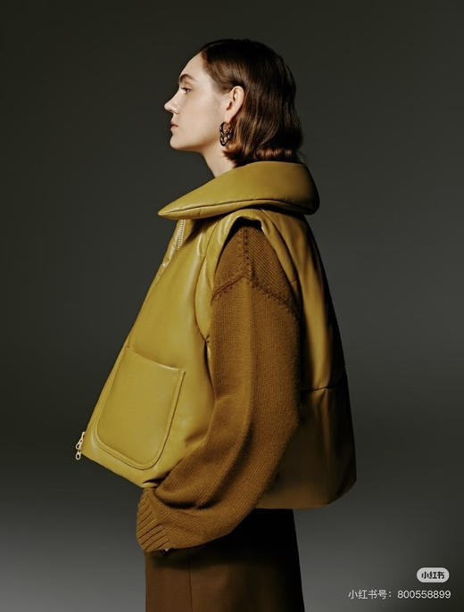 118-1宋佳同款 匈牙利鹅绒 芥末黄 亮面马甲 胖瓜穿L 商品图4