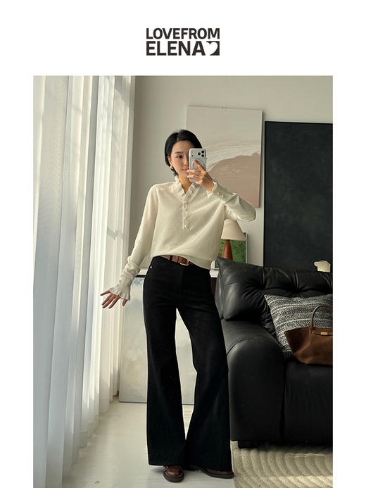 100%羊毛 气质花边领针织衫 商品图6