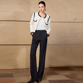 IWY/小香风黑白撞色西装套装女春秋职场穿搭显瘦高级感两件套C2723+P2507
