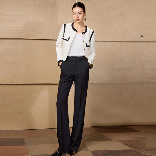 IWY/小香风黑白撞色西装套装女春秋职场穿搭显瘦高级感两件套C2723+P2507 商品图0