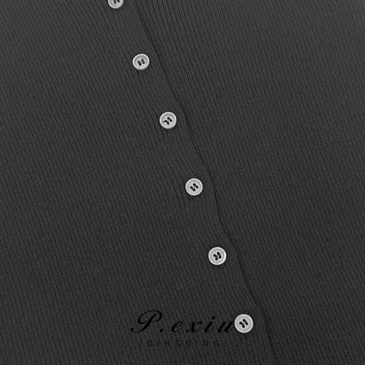 04-1潘依绣丁丁宠粉PanYiXiu/潘依绣人丝定制V领纽扣背心针织衫 Z850 商品图3