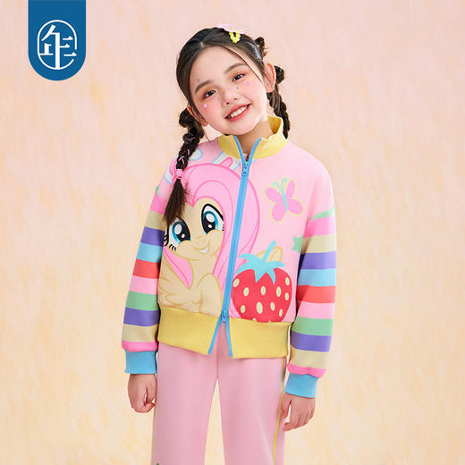 小马宝莉联名年衣童装套装春新款女童卡通撞色小马宝莉春季套装N1261021E08 商品图1