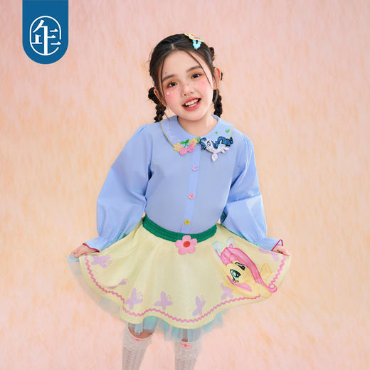 小马宝莉联名年衣童装刺绣衬衫春新款女童小马宝莉春季刺绣衬衫N1261012A04 商品图5