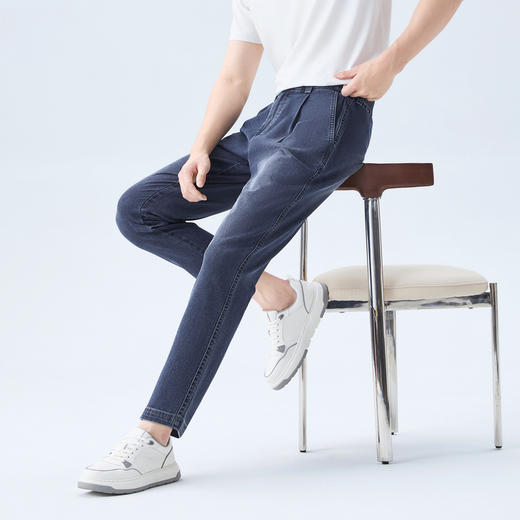 【含莱赛尔/调节腰头】柒牌男装2026春季新品耐磨洗水柔暖牛仔裤130H70830 商品图1