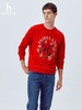 哈吉斯新年款春夏休闲男士圆领红色毛圈卫衣 商品缩略图0