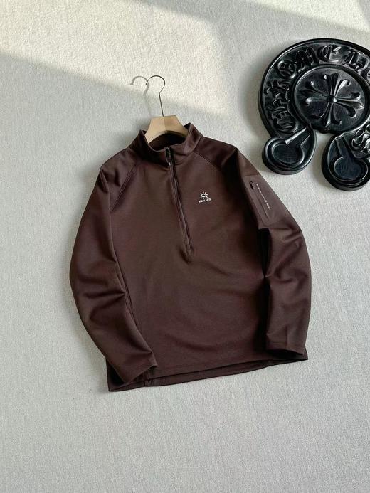 F011605男款立领半开胸内胆半拉链吸湿排汗保暖户外登山徒步上衣 商品图2