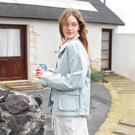 714street美式复古巴恩风猎装夹克2026春季宽松翻领工装外套男款 商品图1