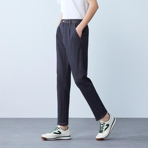 【锥形牛仔裤】柒牌男士九分裤26年春季新款时尚青年百搭休闲裤130H70760 商品图1