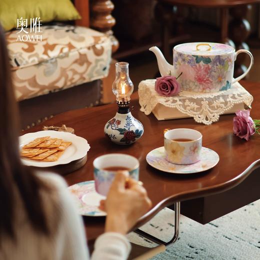 【满庭芳】景德镇礼物 奥唯 满庭芳 咖啡杯碟 下午茶具 高档精致 陶瓷杯碟碗盘组合茶壶 商品图3