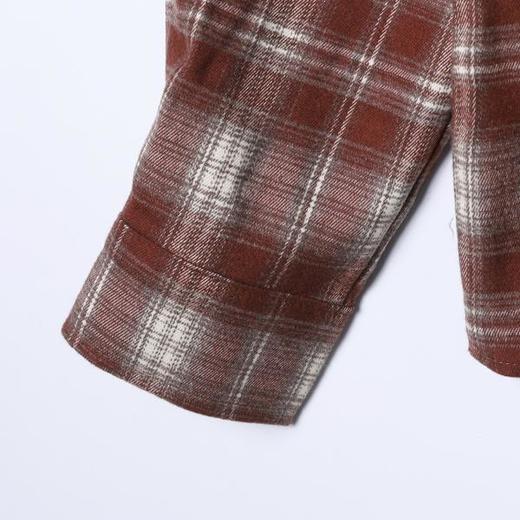 2266SDSA男士秋冬新款痞帅男装美式复古拼接撞色格子设计翻领衬衫百搭 商品图4