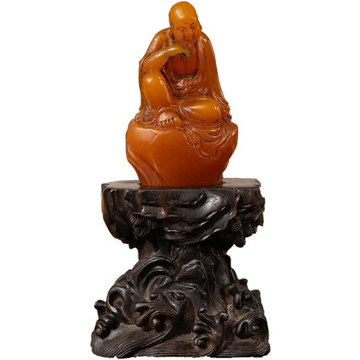 清	“周宝庭”款寿山石雕罗汉摆件 商品图5