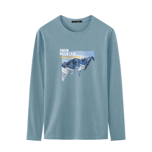 GXG男装【100%棉】25春季圆领简约百搭舒适男式休闲长袖T恤K&C 商品图4