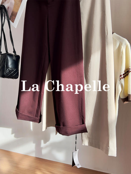 专柜实拍【轻奢高质感】拉夏贝尔/La Chapelle含莱赛尔垂坠有型~高腰单扣宽松极简风休闲装★ 商品图4